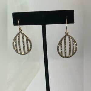 Estate Earrings Goldtone with Rhinestones Unique Styling